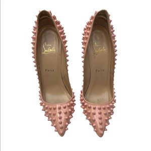 Louboutin Spike accents patent leather heels